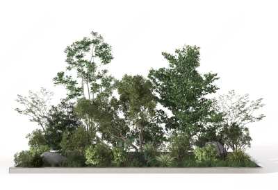 现代植物堆3D模型下载